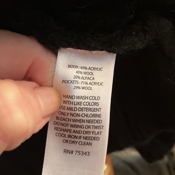 NWOT black sweater coat size S. - Picture 2 of 5